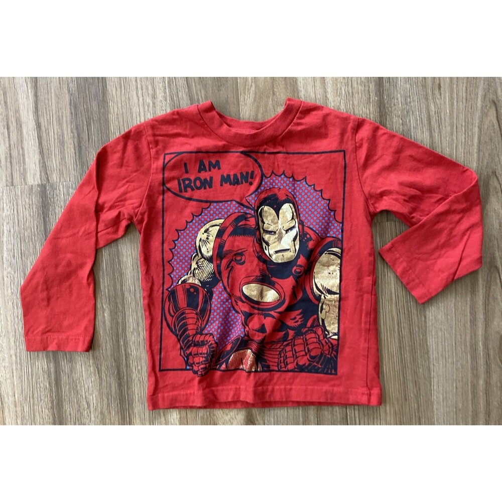 Marvel "I Am Iron Man" Red Boy's Graphic Tee T-Shirt (Size 4T) • Superhero